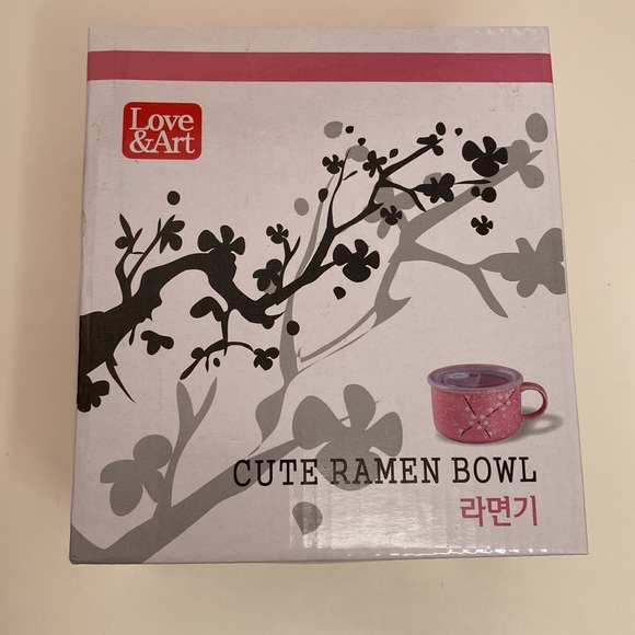 Ramen or soup mug/bowl with cover NWT cherry blossom floral design - Picture 11 of 16
